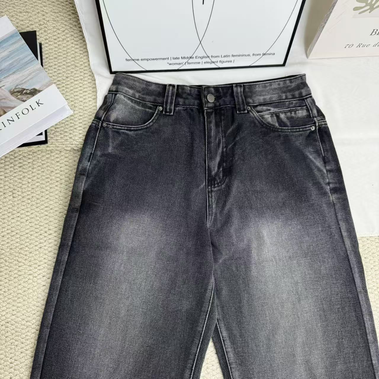Distressed Gradient Wing Print Wide-Leg Pants