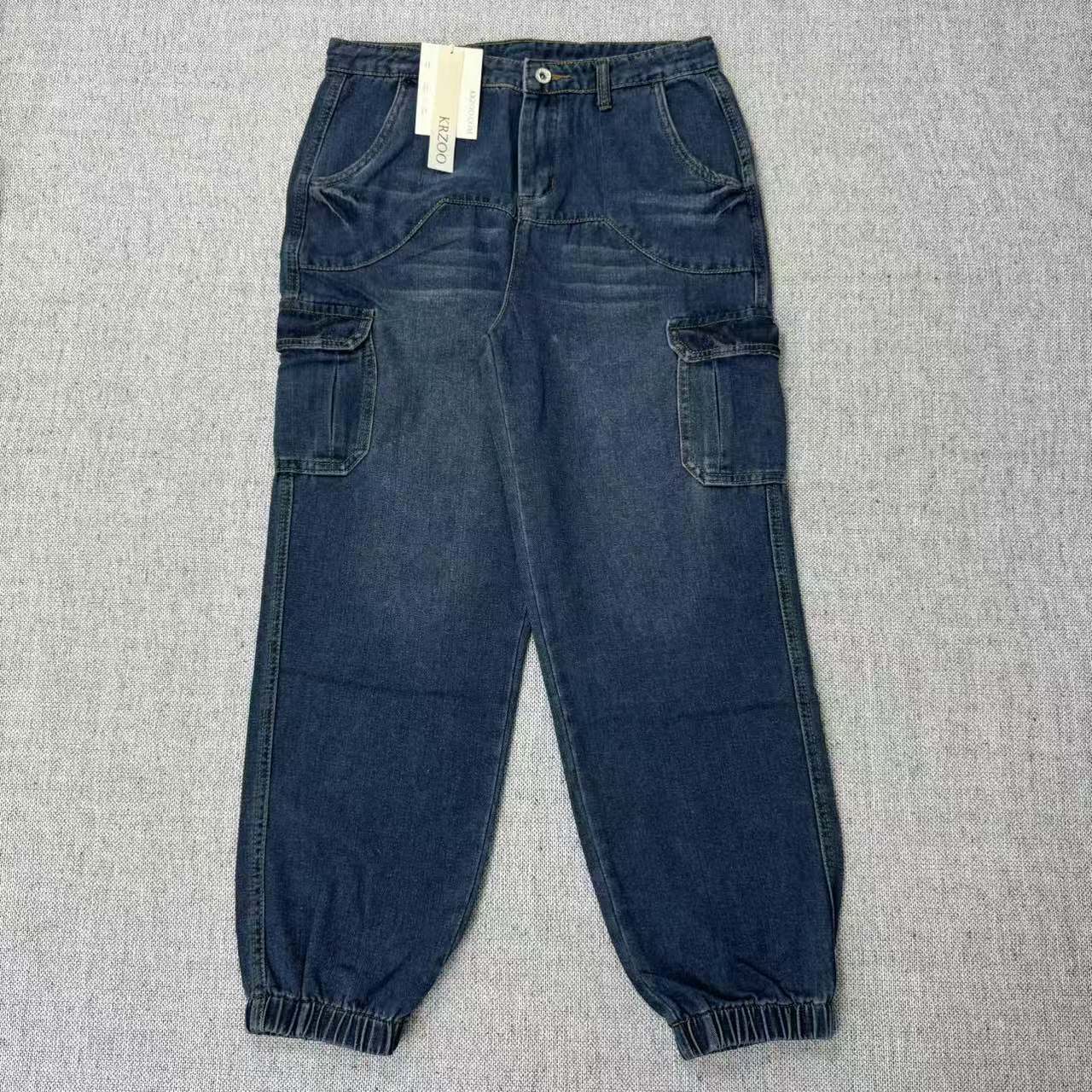 Workwear straight high-waisted jeans