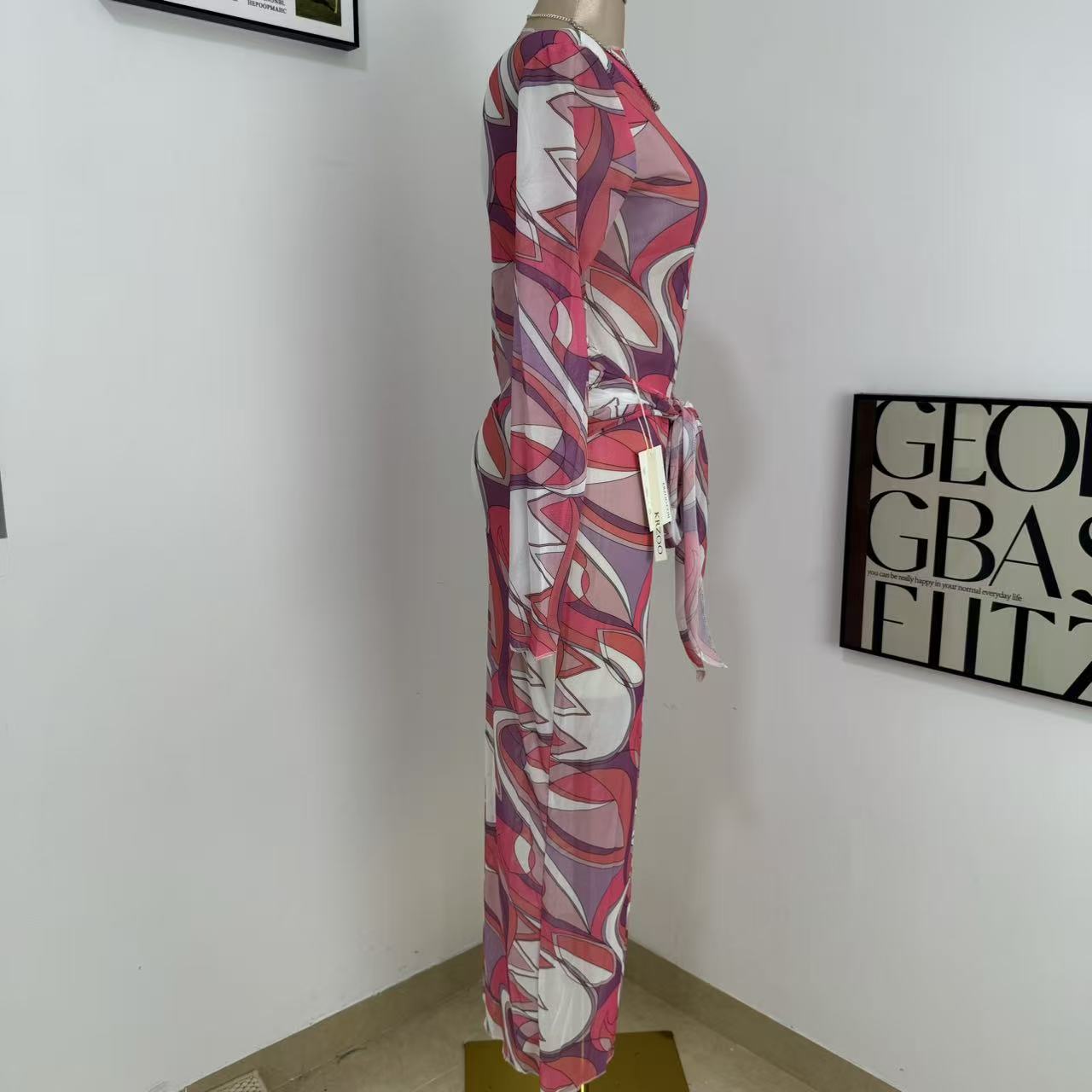 Slimming Body-Hugging Mesh Dress