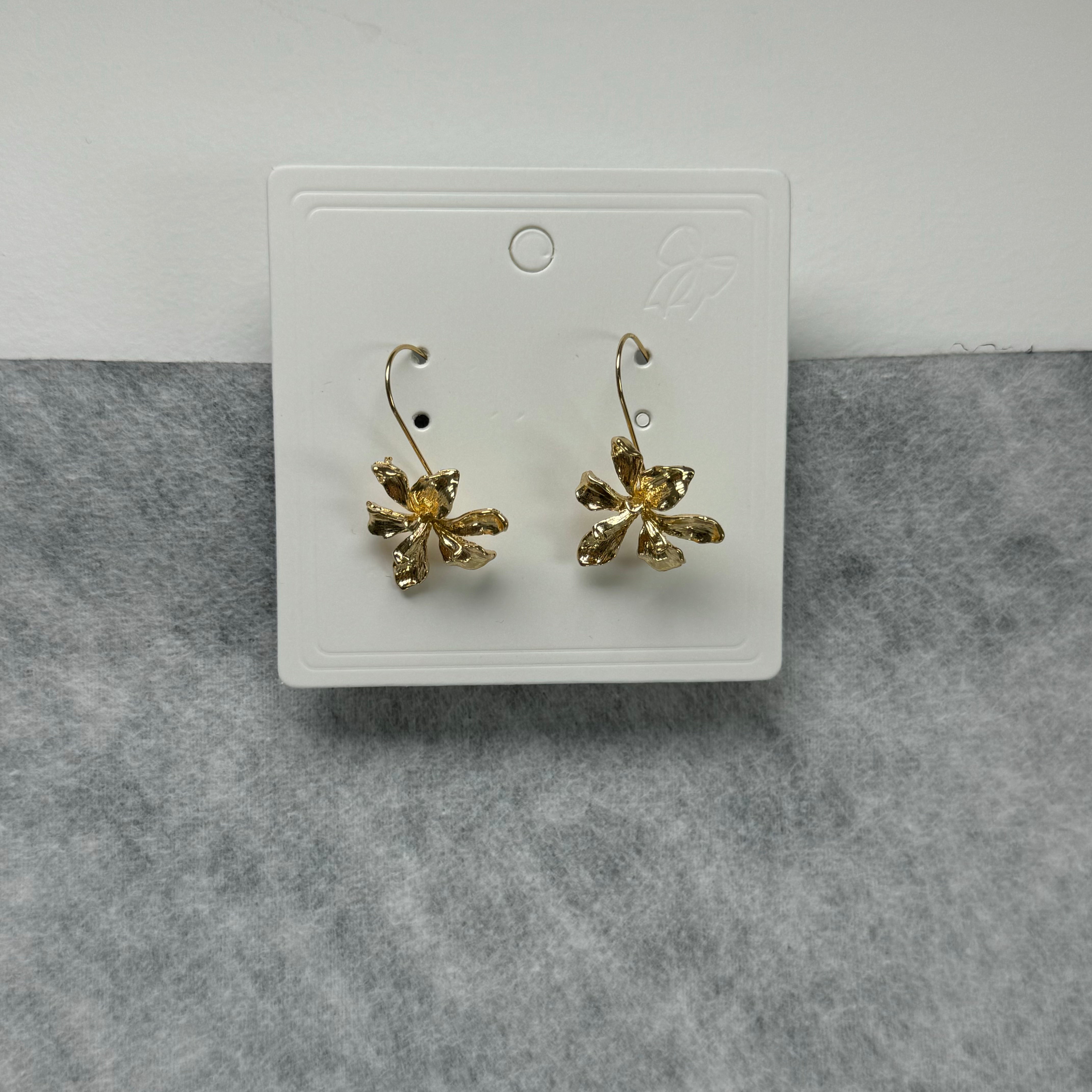 Iris flower stud earrings