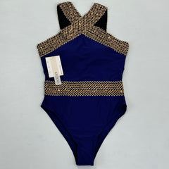 Gold thread bikini swimsuit