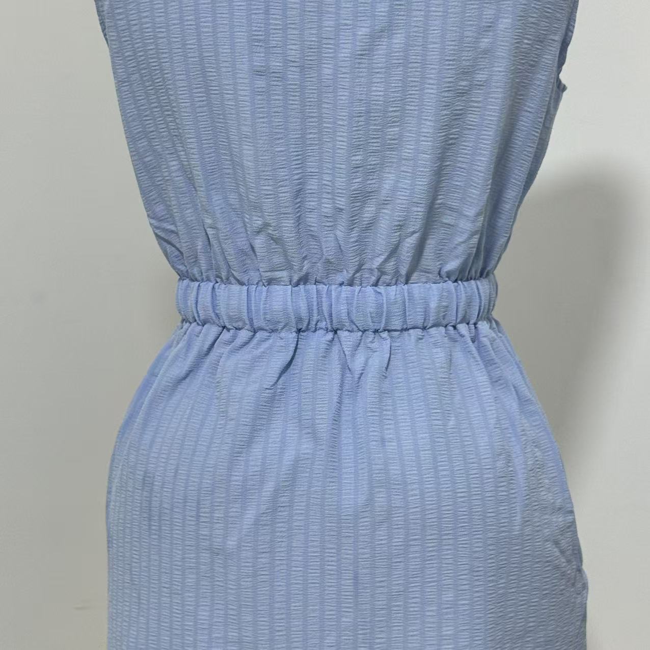 Woven Button-Front Waist-Tie Dress