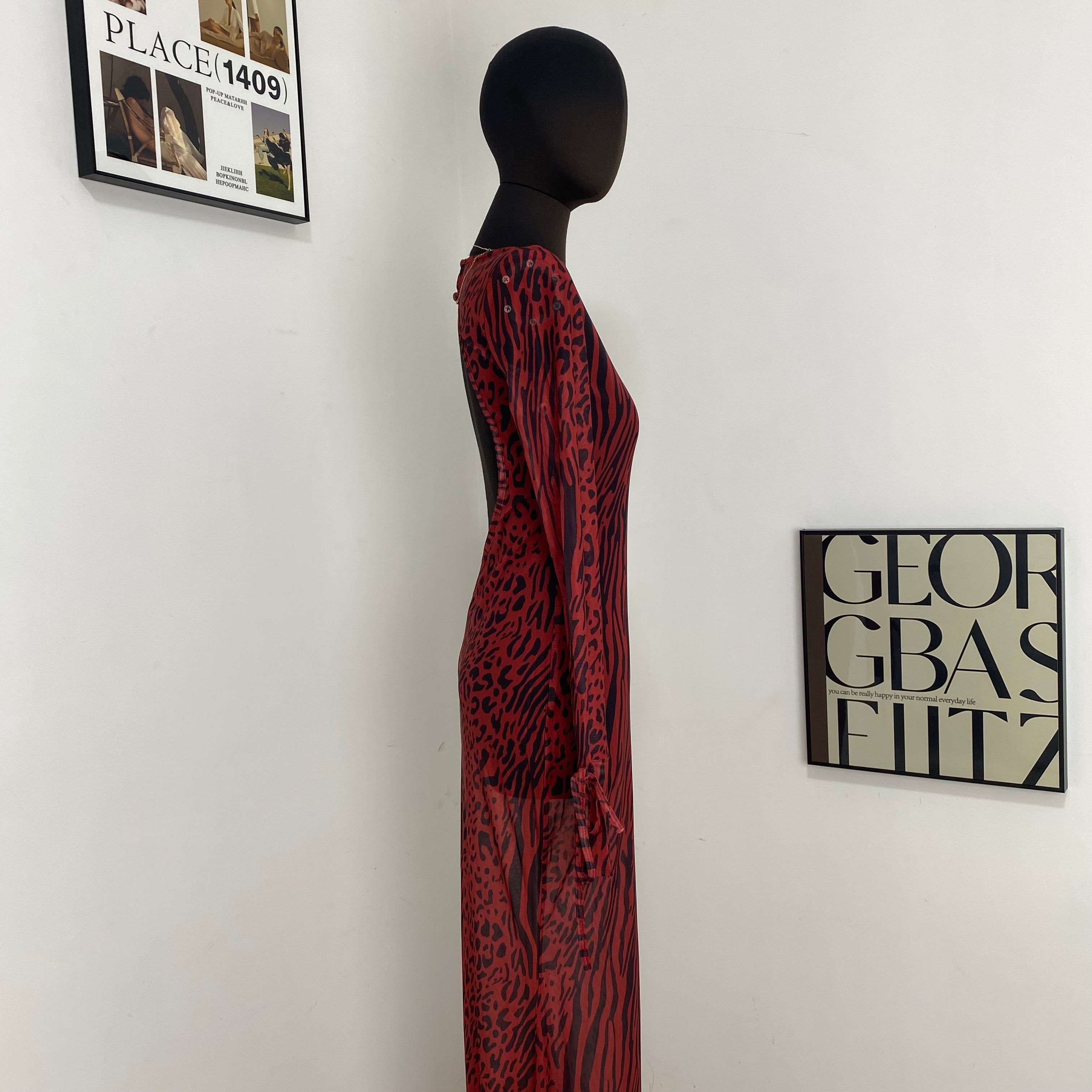 Leopard Print Fishtail Dress