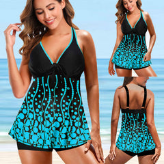 Women Two-piece Tankini Plus Size Print Monokini Swimwear