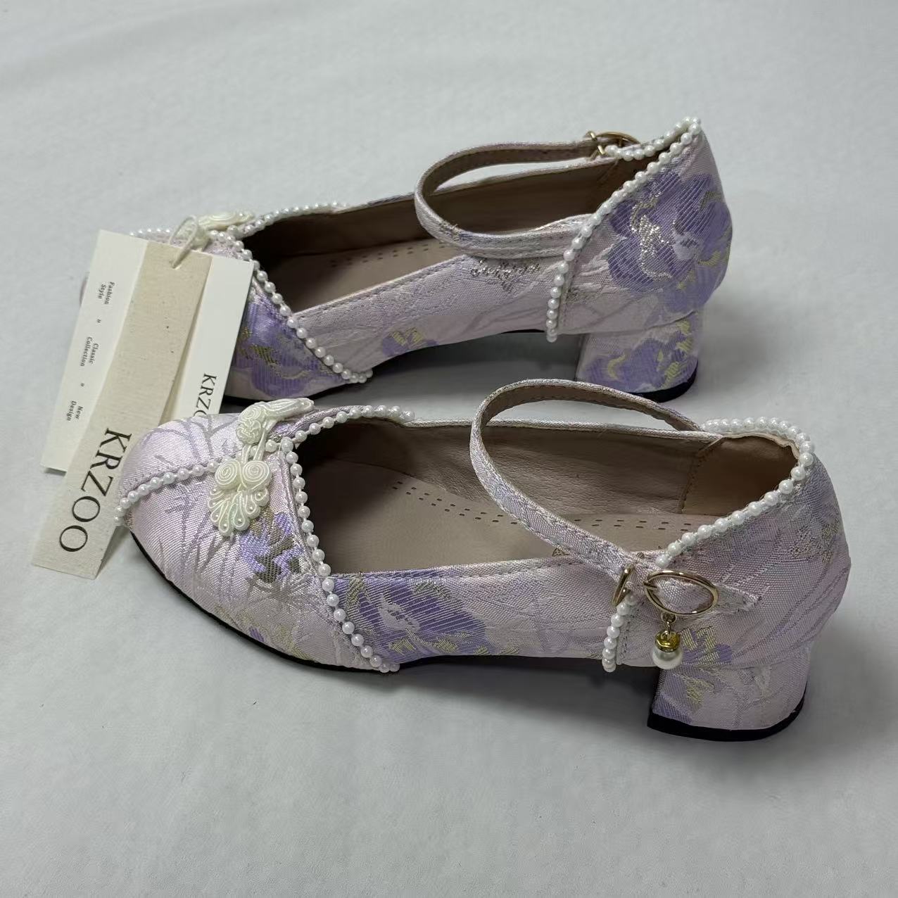 Mary's embroidered high heels