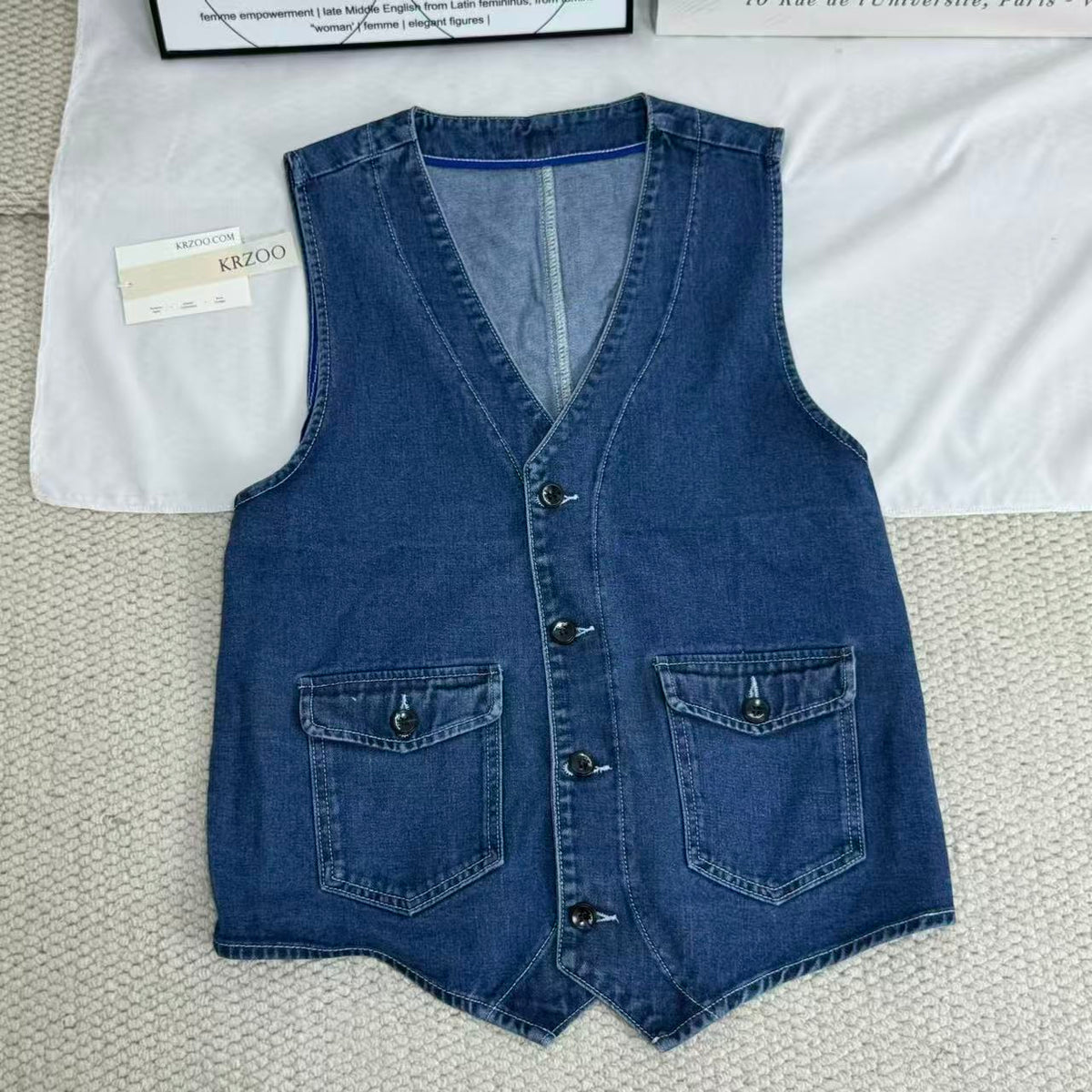 Cowboy vest, workwear, casual wide coat