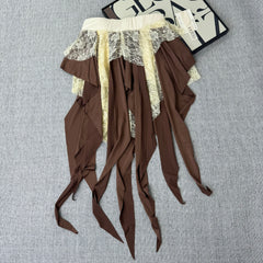 Multi-layered lace half-length skirt