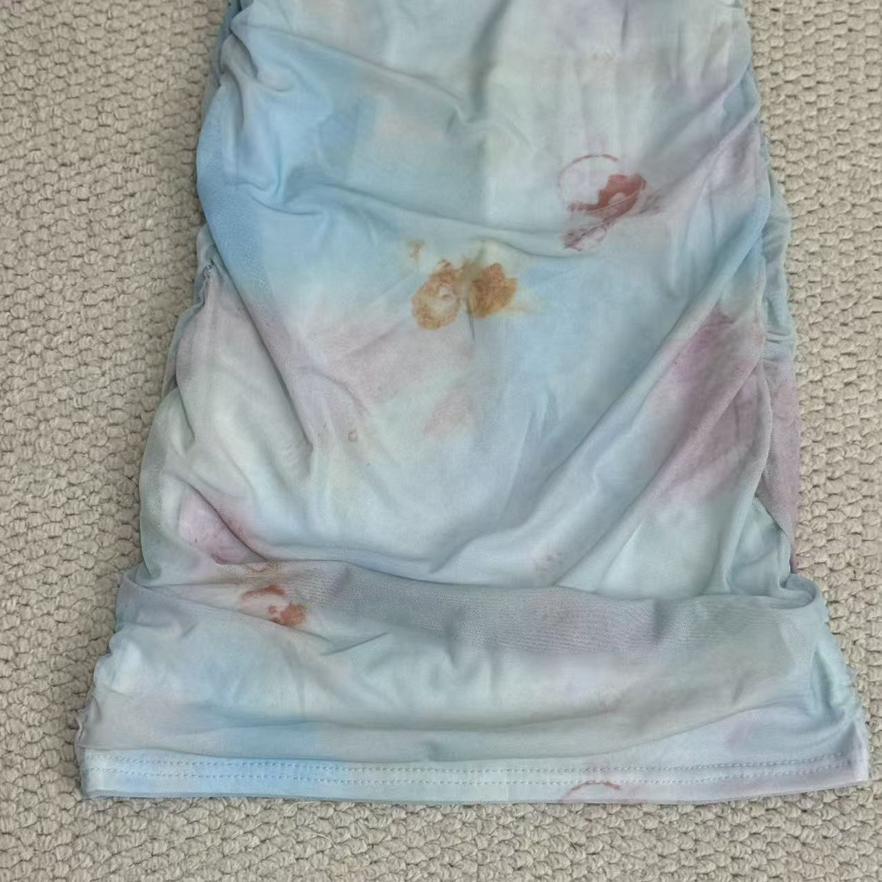 Net fabric printed halter-neck dress