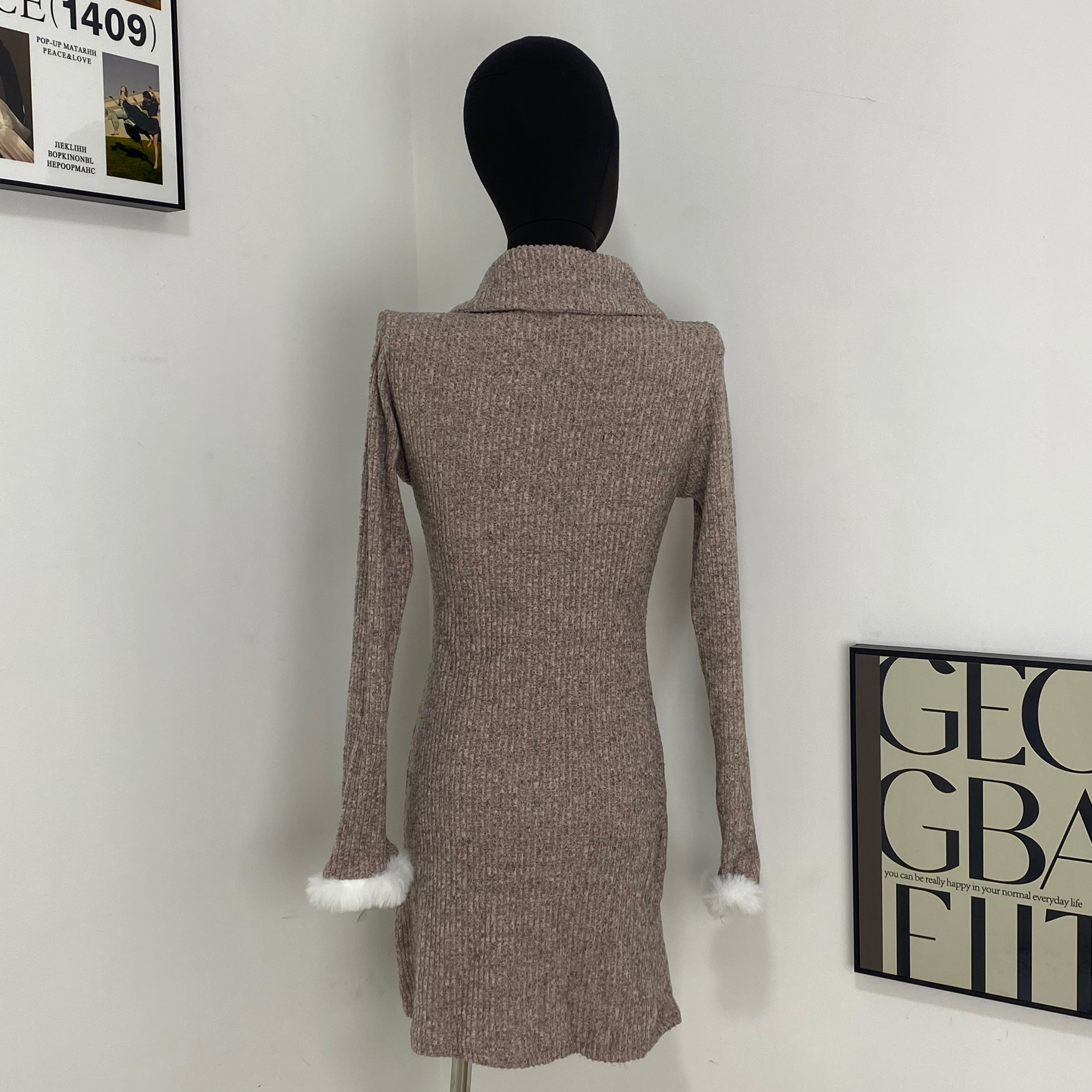 Pinkish-Purple Polo Collar Dress