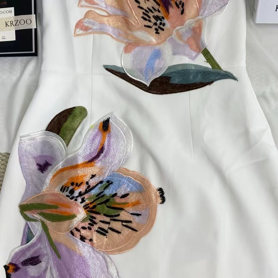 3D Floral A-Line Dress