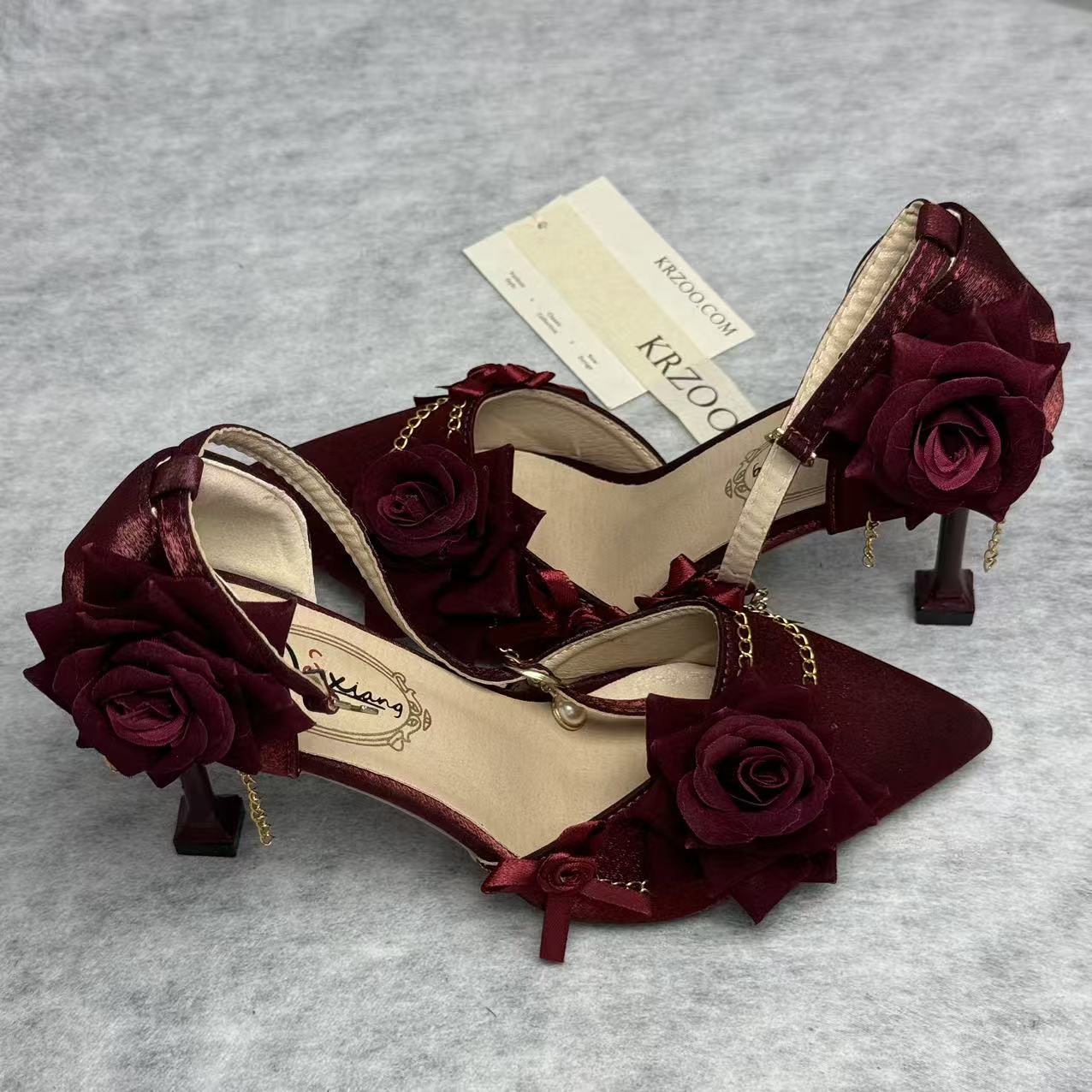 Rose pointed-toe high heels