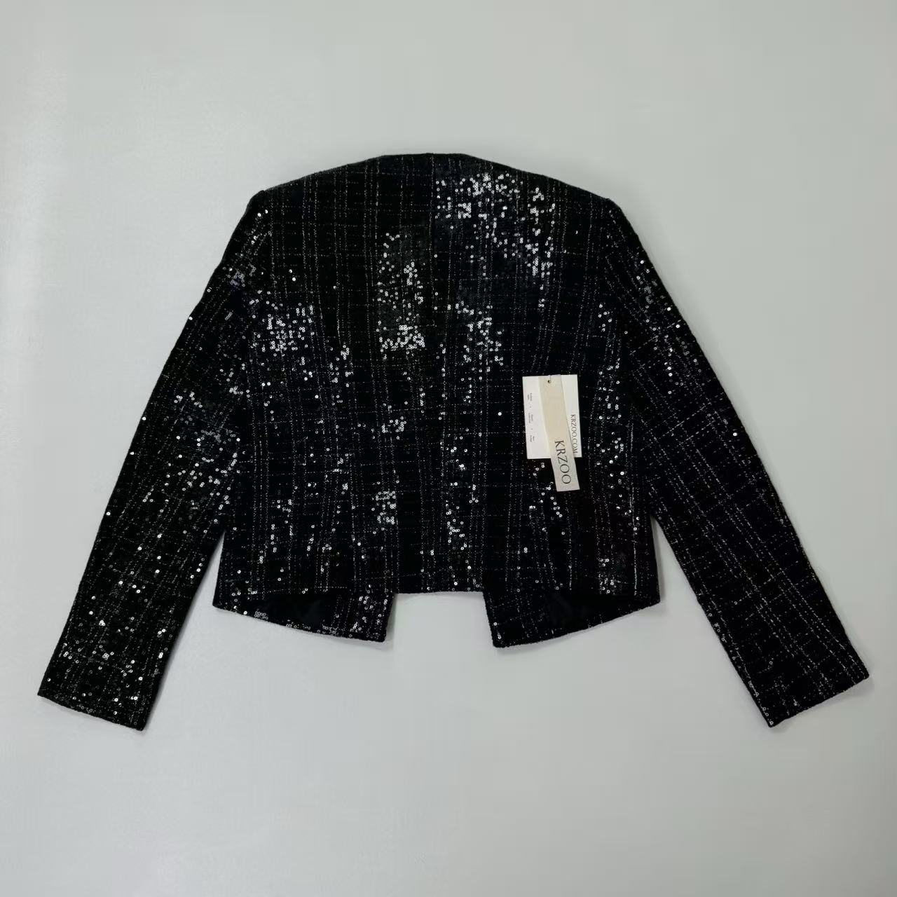 Heavyweight sequined and diamond-studded coat