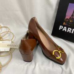 Retro Flats With Metal Buckles