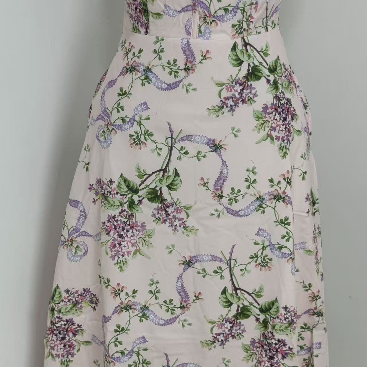 Floral print long dress, lace dress