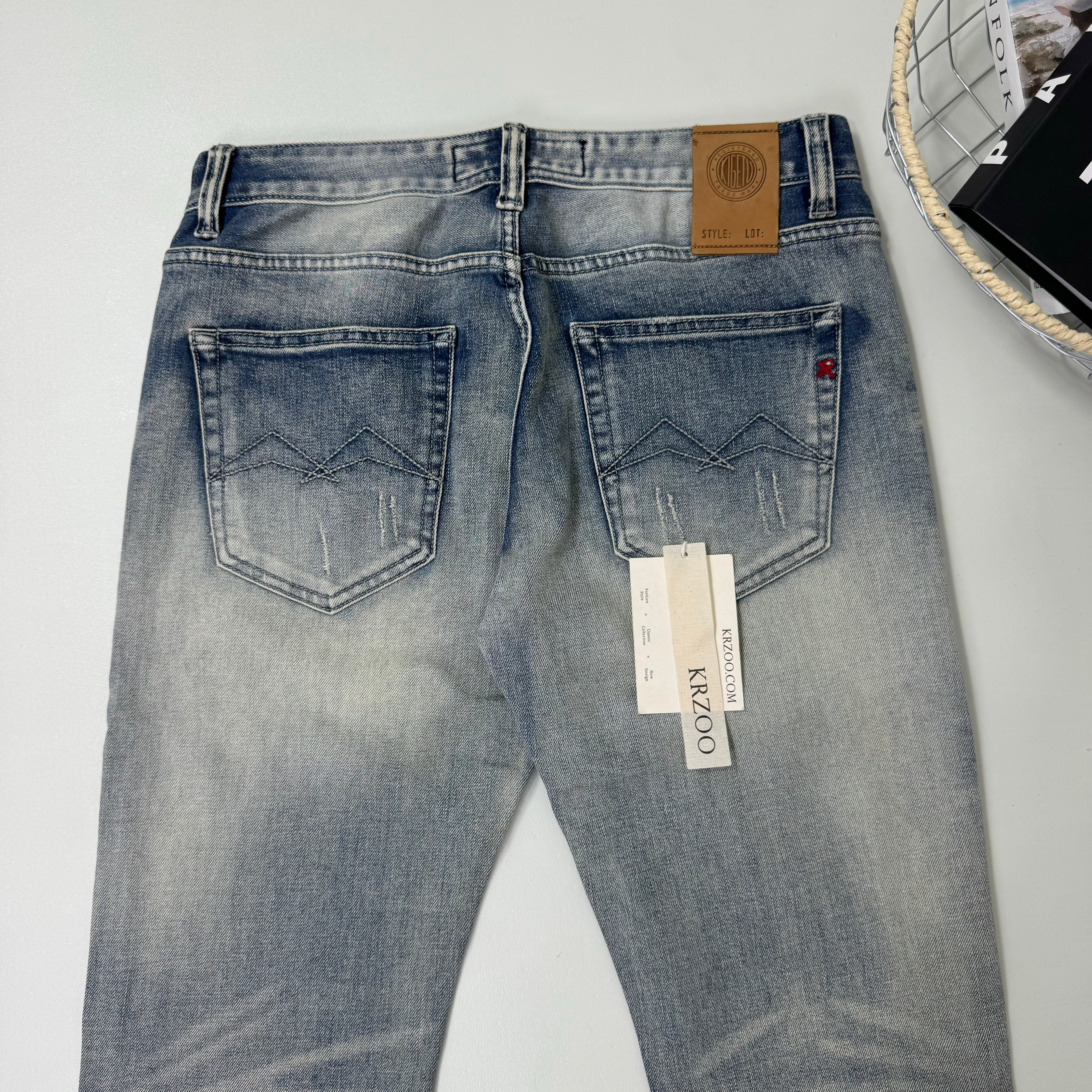 Washable micro-flare stretch slim-fit jeans