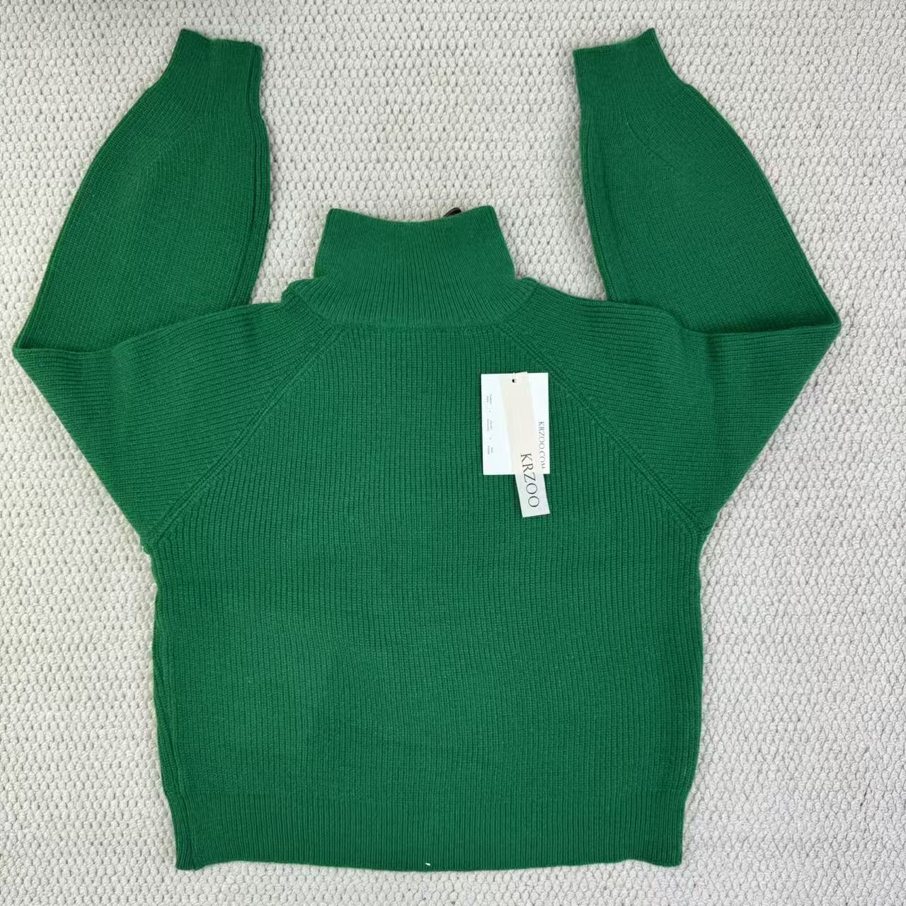 Retro V-neck Zip Knit Jacket