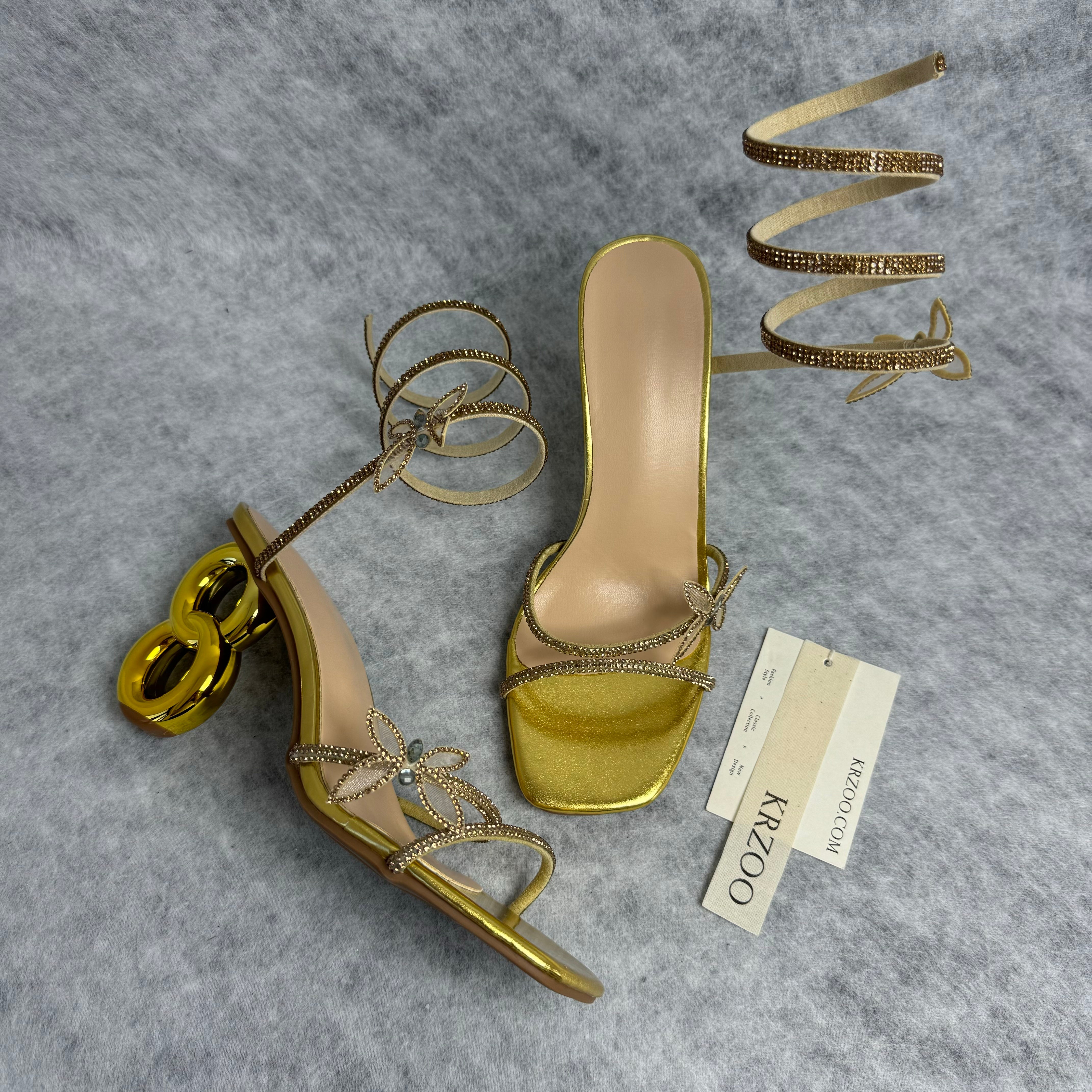 Water droplet butterfly 8-inch heels