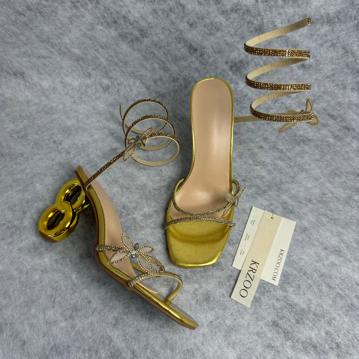 Water droplet butterfly 8-inch heels