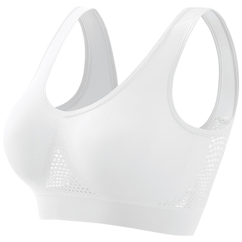 Large size breathable sports bra without underwire