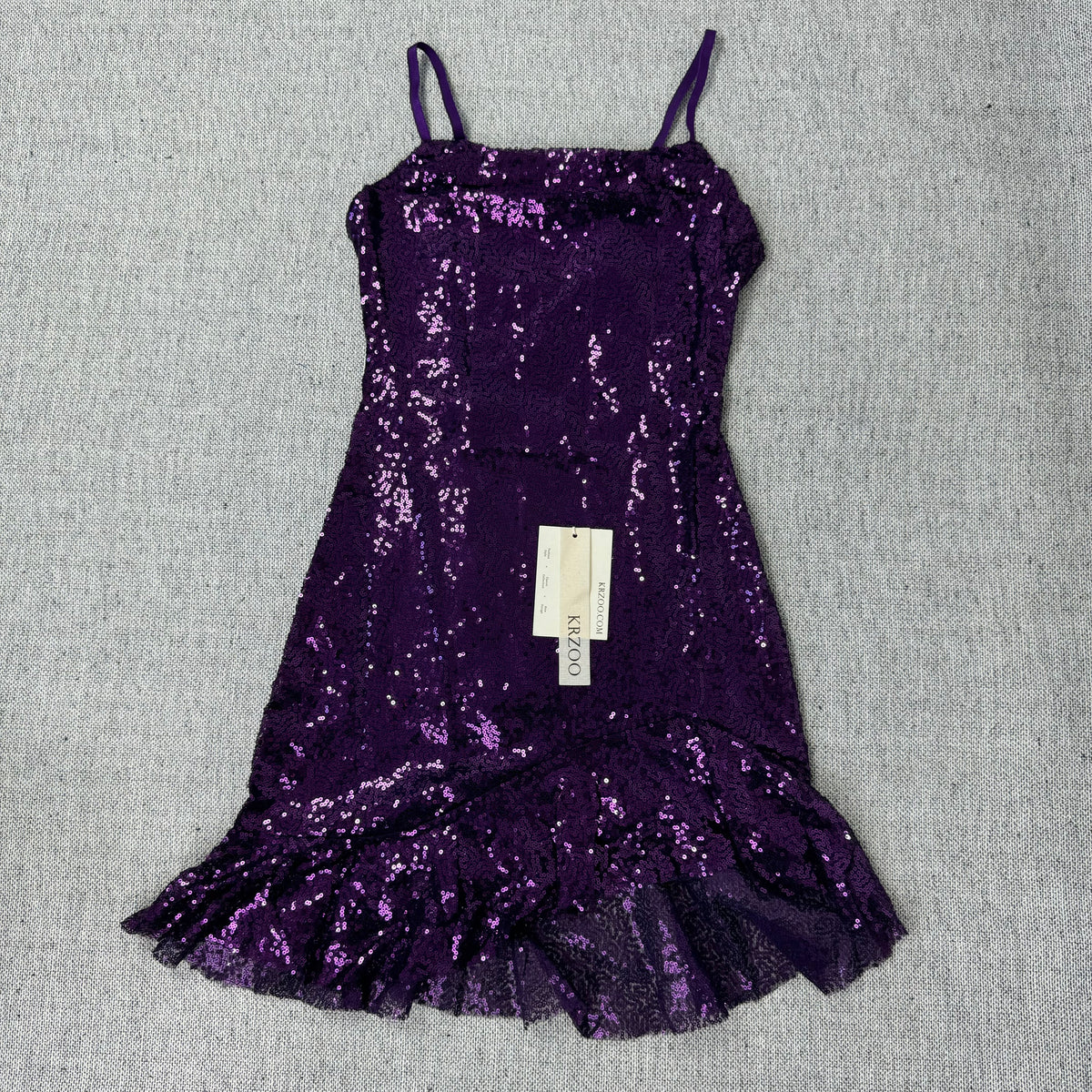Draped sequin back-crossing strap dress
