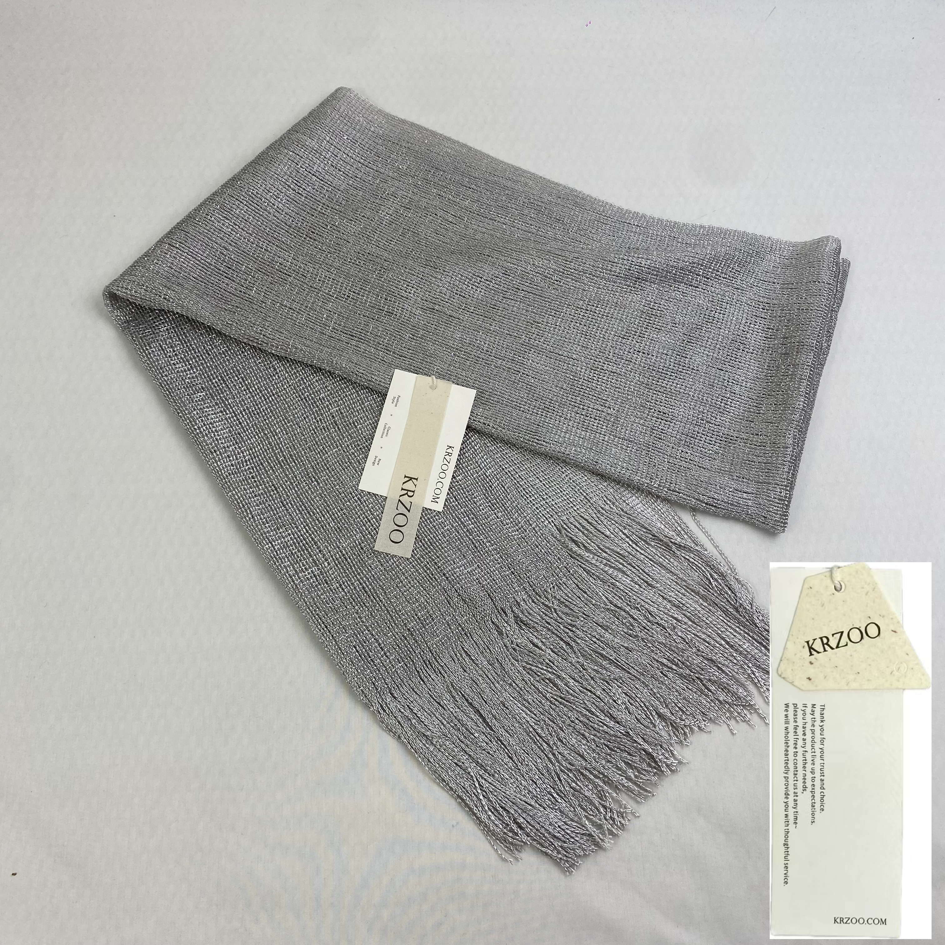 Accessories: Silver wire scarf