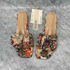 Water droplet loafers with thick heels