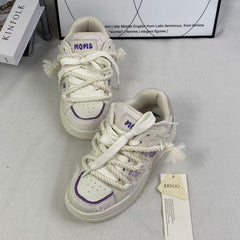 Leather platform casual sneakers