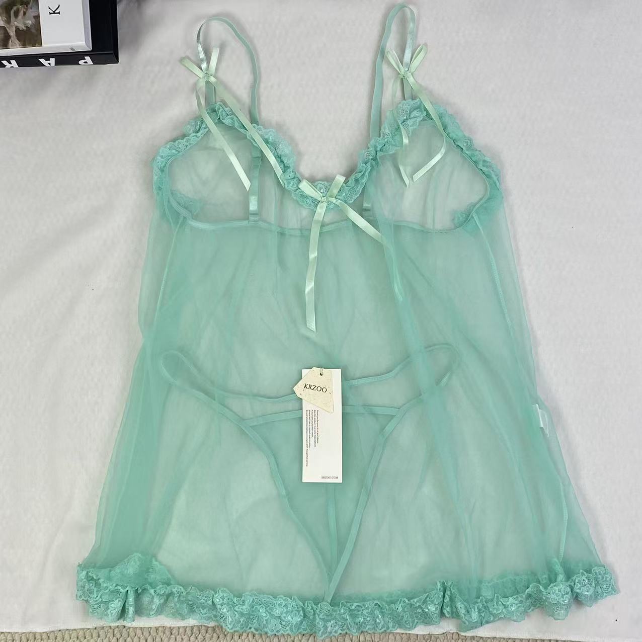 Backless strapless sheer net dress set