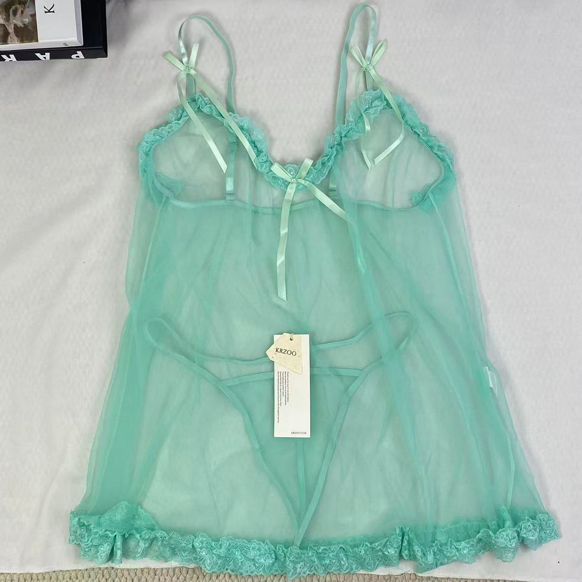 Backless strapless sheer net dress set