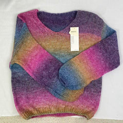 Graduated color soft knitted sweater