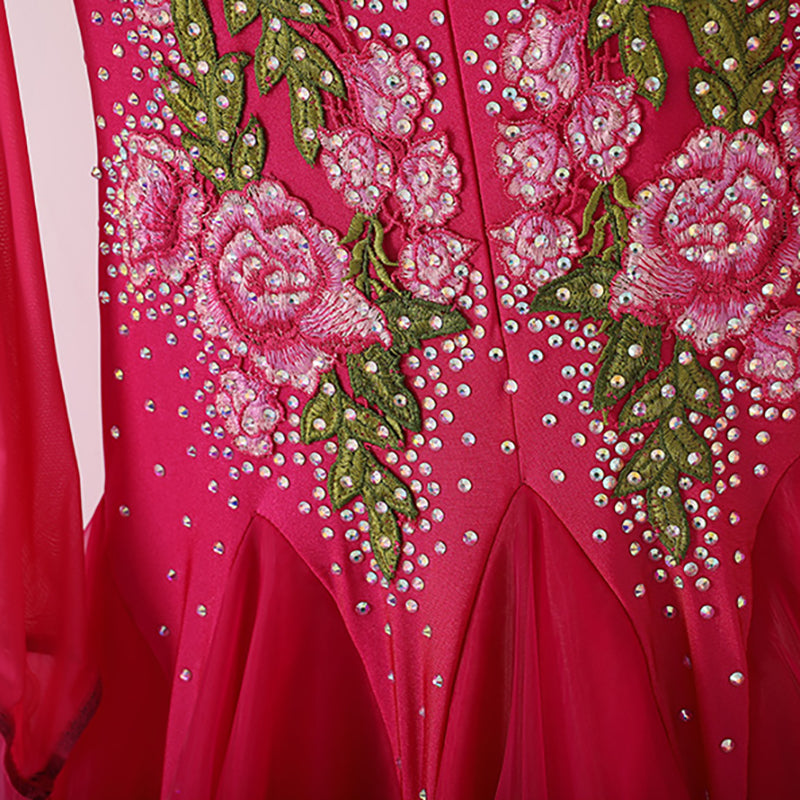 Women's Lace Diamond WaltBallroom Dance Competition Modern Dance Large Swing Dress