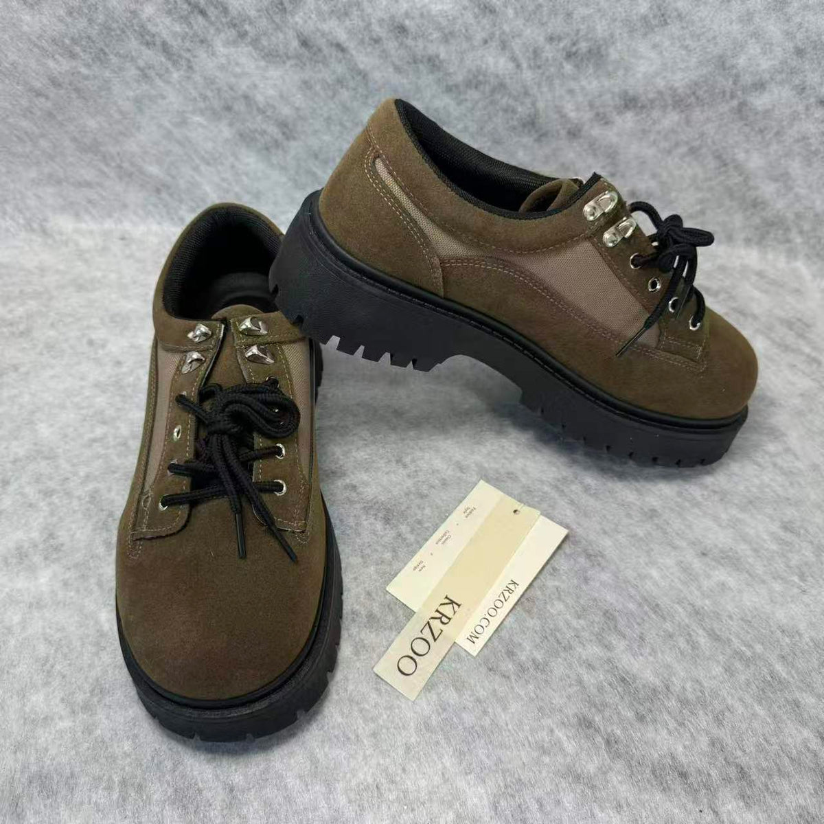 High-top low-cut thick-soled casual leather shoes