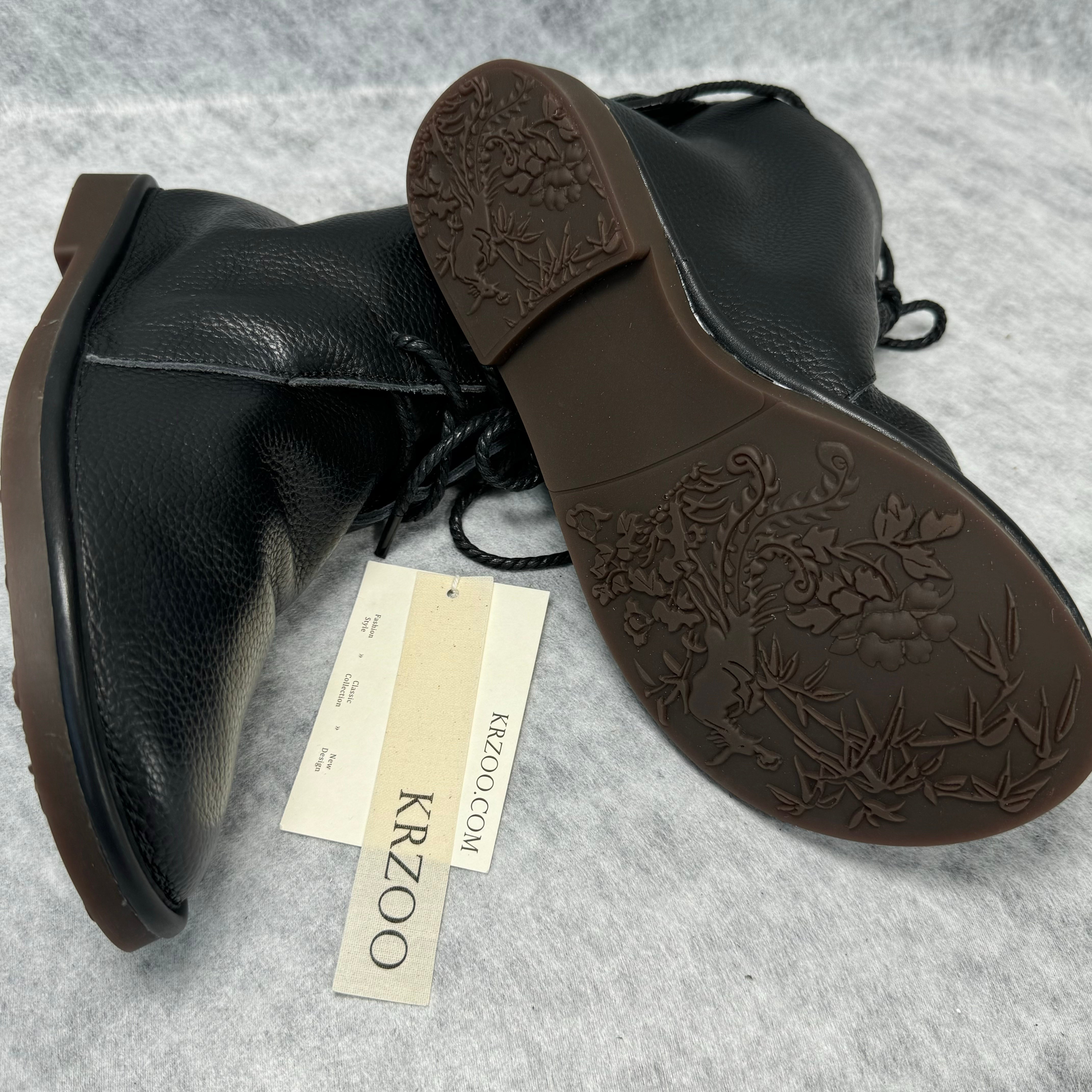 Leather soft leather sole marten boots