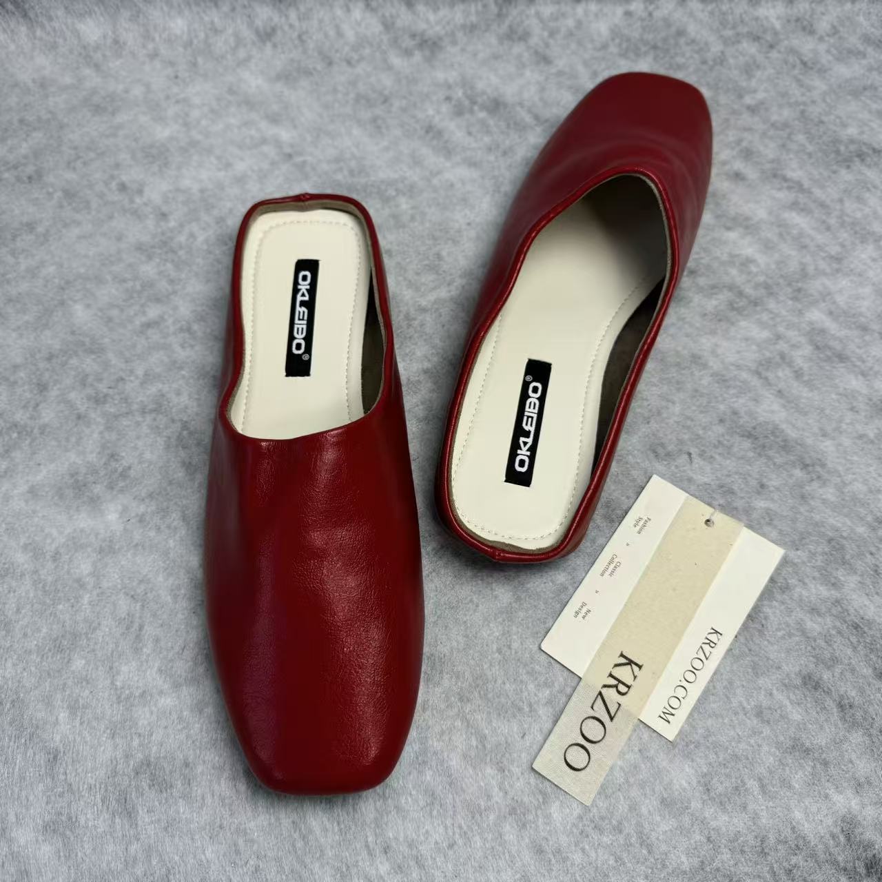 Soft leather-covered head slippers with half-soles