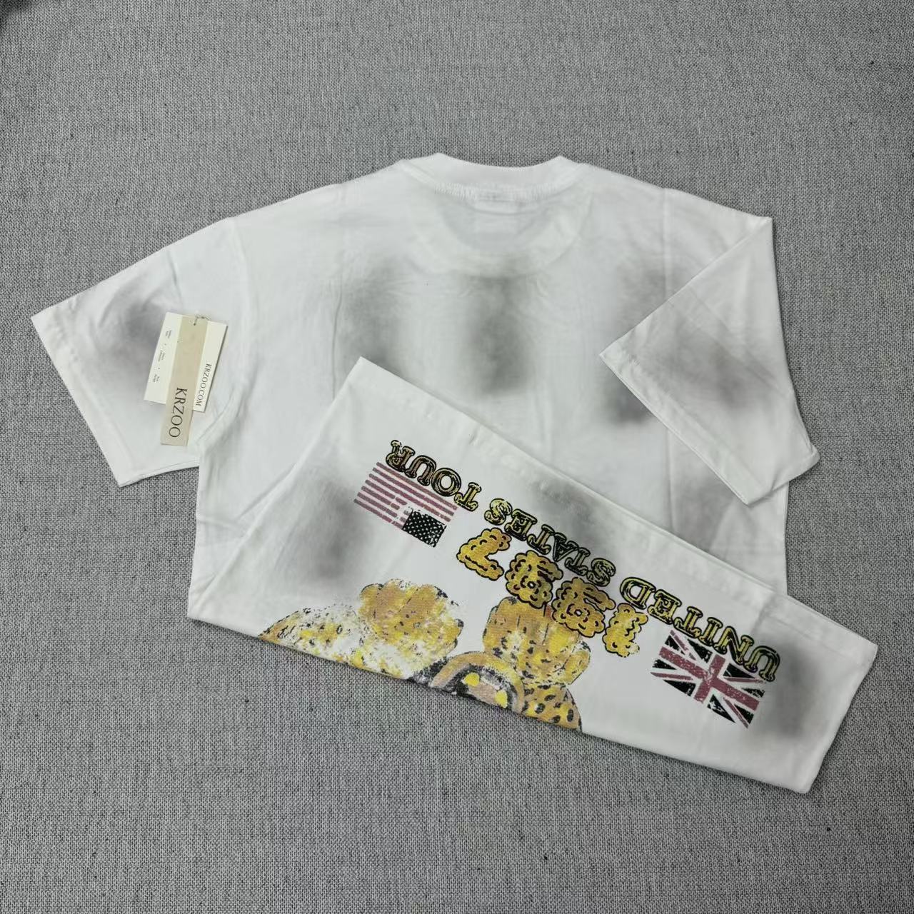 Heavy-duty water-washing distressed short-sleeved shirt