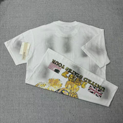 Heavy-duty water-washing distressed short-sleeved shirt