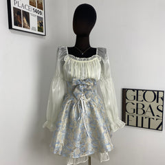 Gorgeous Slim Blue Morpho Dress