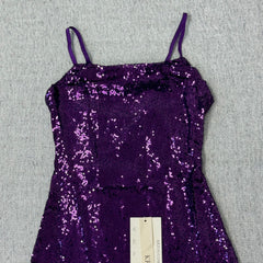Draped sequin back-crossing strap dress