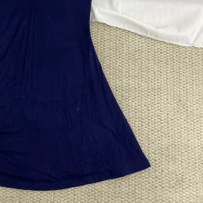 Blue Lace-Trimmed Dress