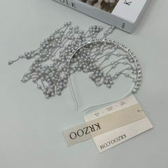 Tassel mesh pearl hair chain