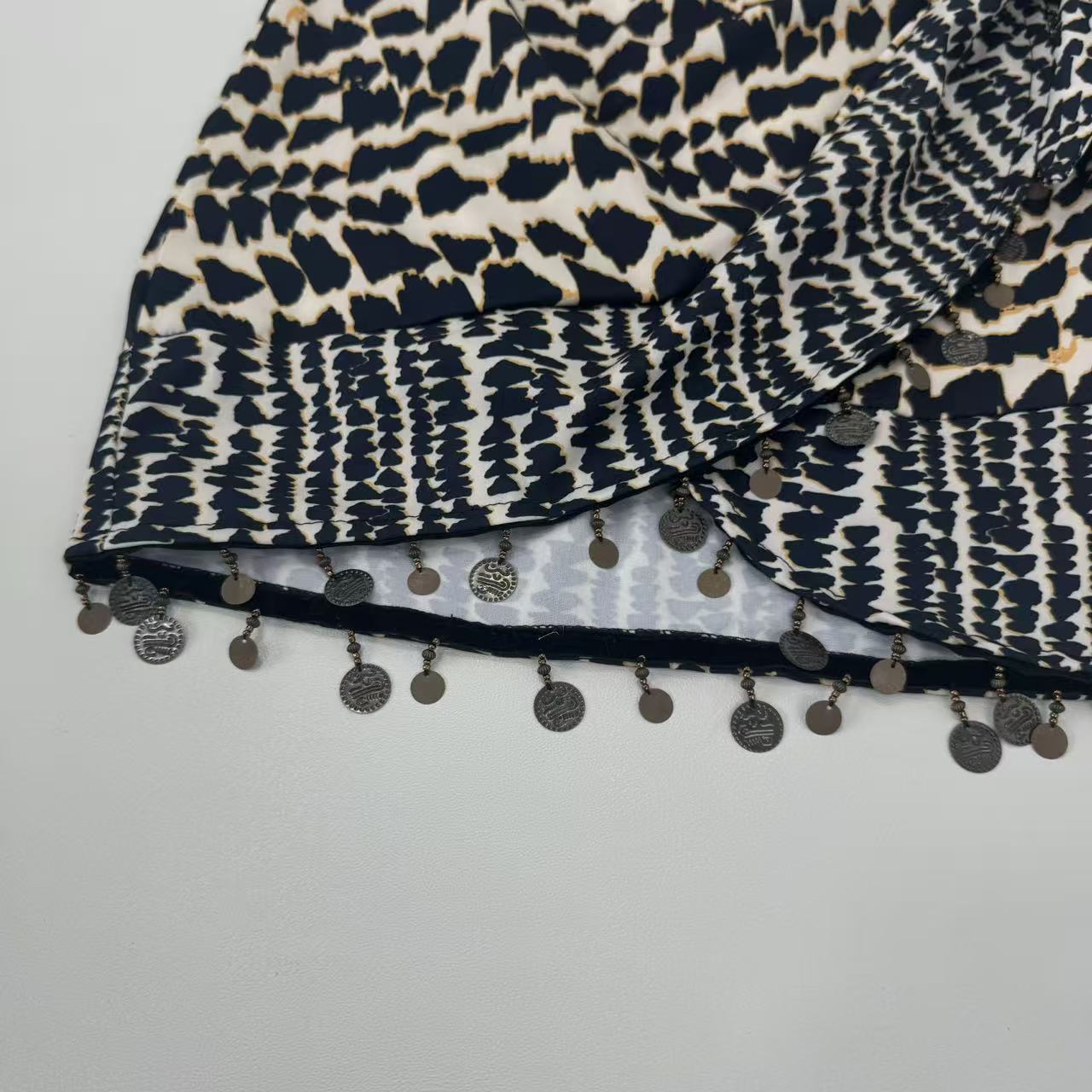 Beaded sequin double-breasted skirt
