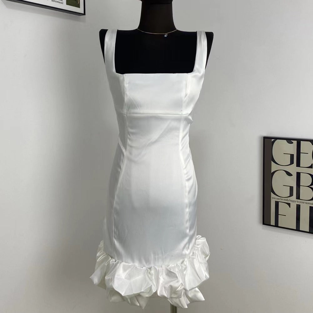Strapless Ruffled Suspender Skirt