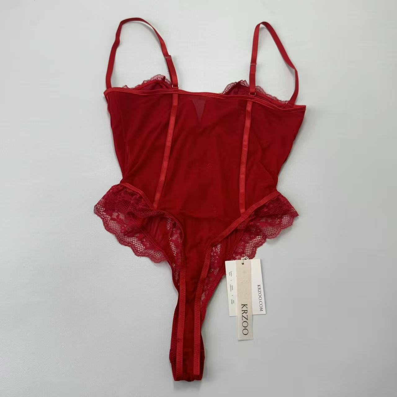 Lace French-style tight-fitting bandeau bodysuit
