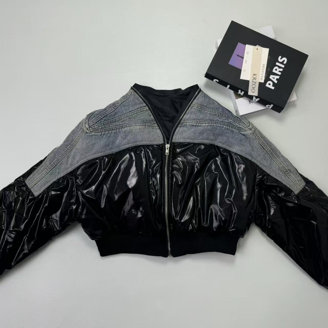 Jeans quilted down puffer jacket