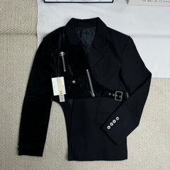 Irregular-shaped suit jacket top