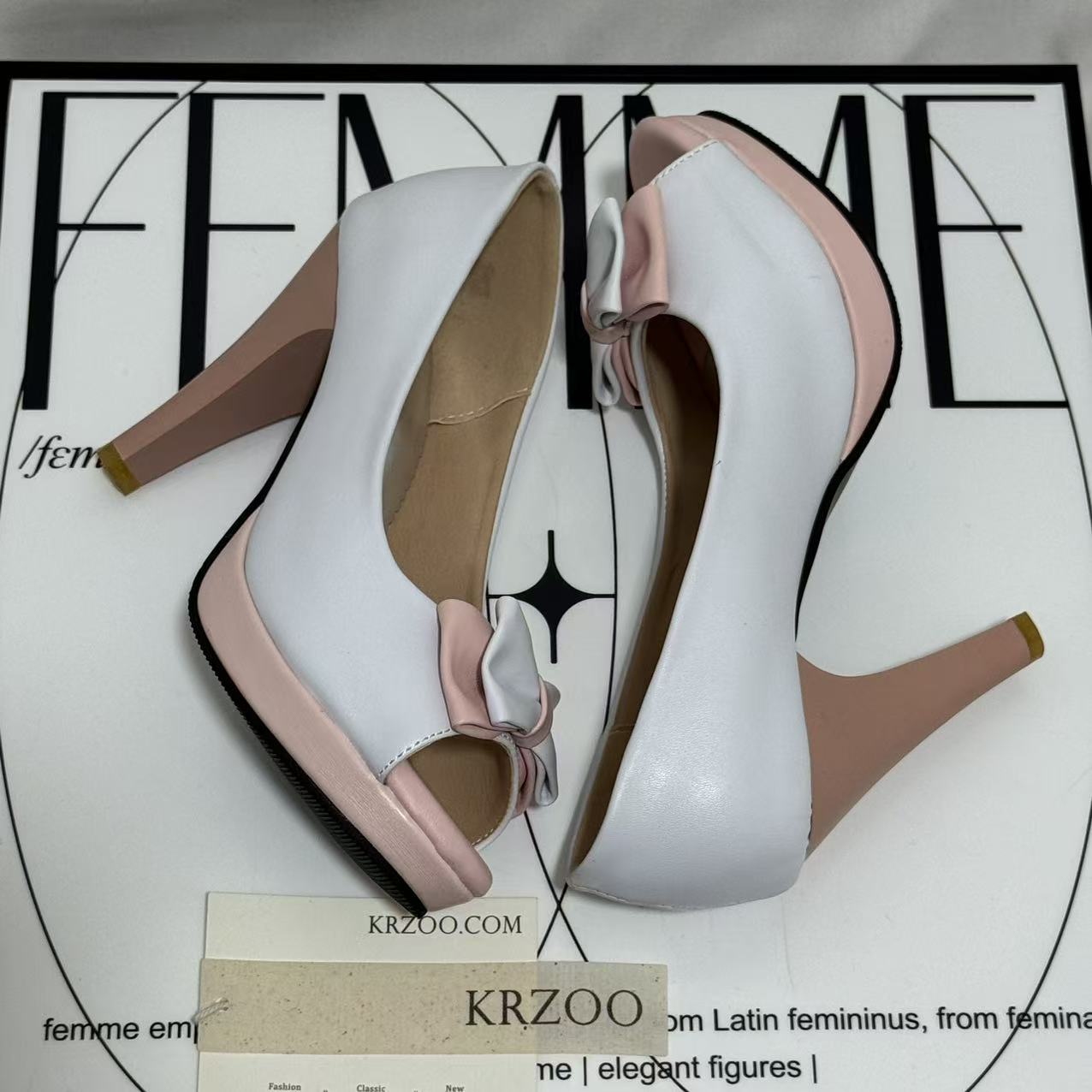 Bow-Embellished Peep-Toe High Heels