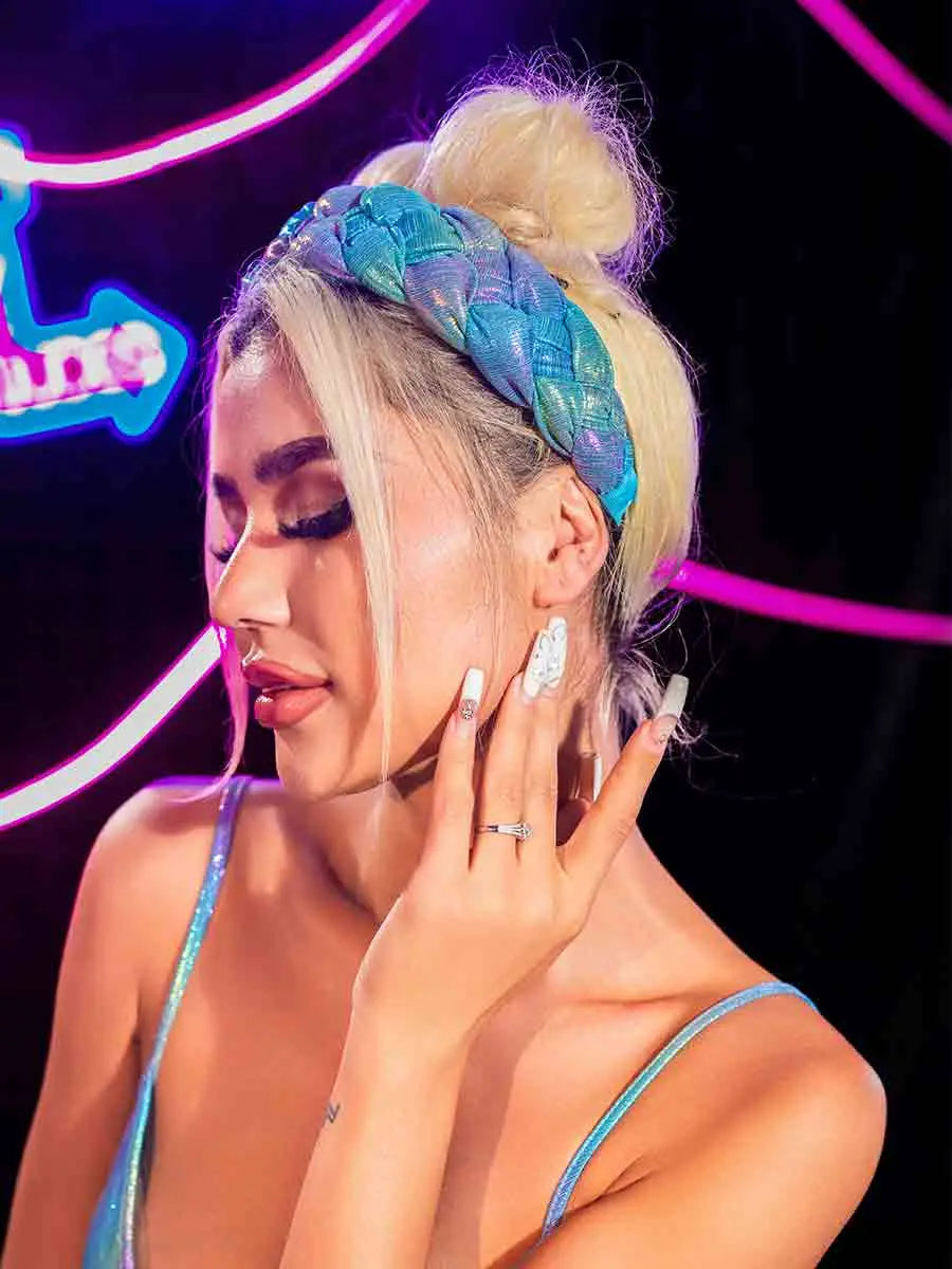 Wide Gradient Color Twist Braids Headband