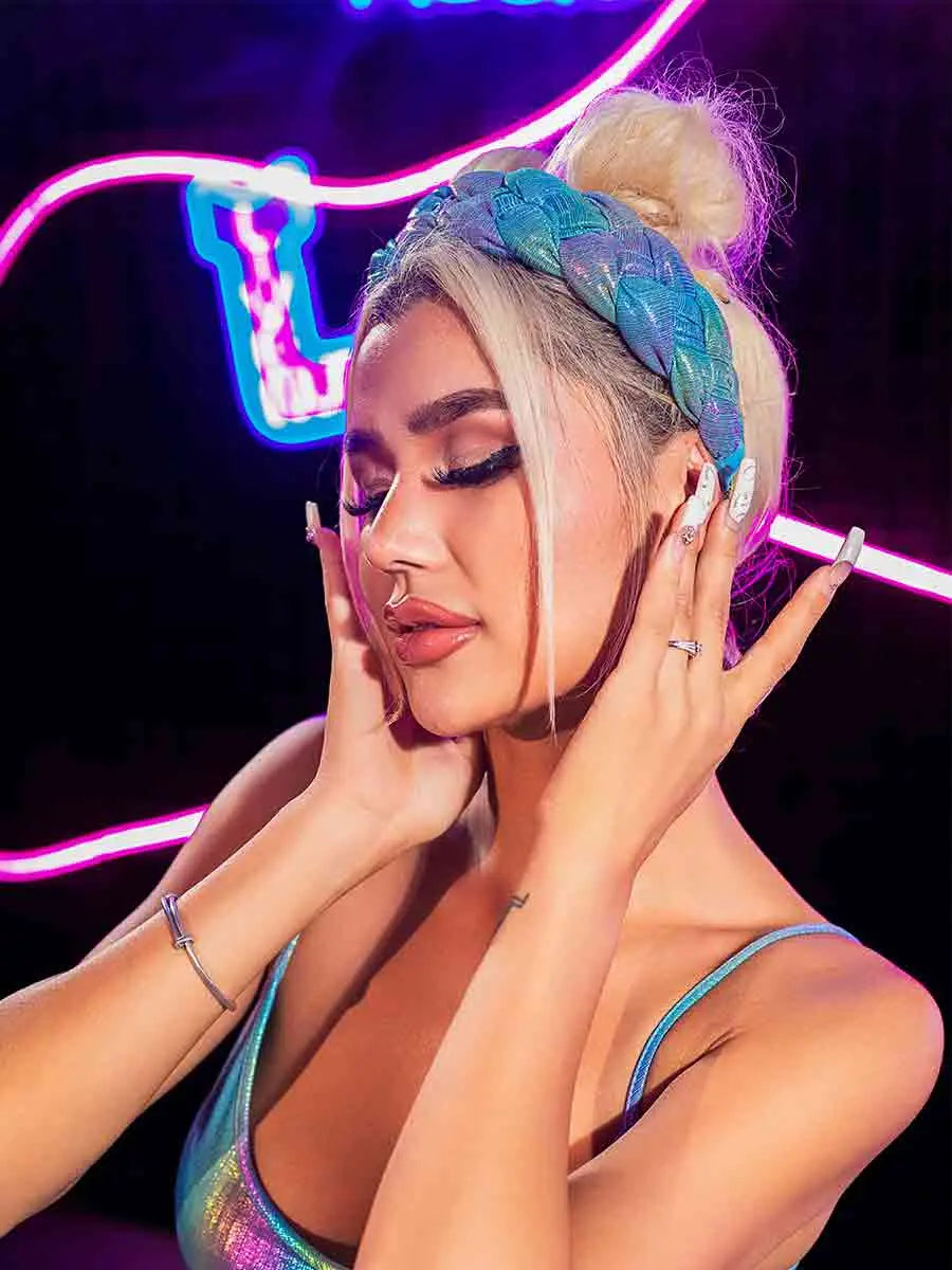 Wide Gradient Color Twist Braids Headband