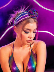 Colorful Wide Rhinestone Flower Hair Accessories