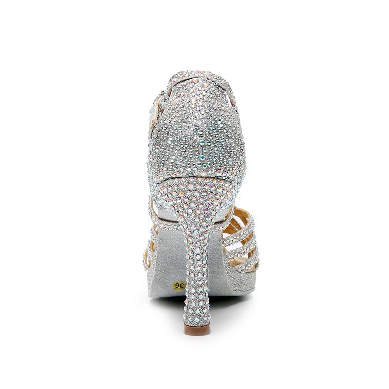 Women's Sparkling Glitter Customized Heel Ballroom Dance Shoes Latin Shoes